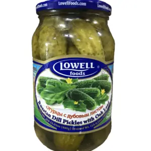 Lowell Russian Dill Pickles w Oak Leaf 880g (12)