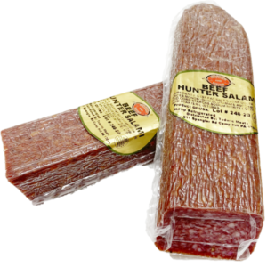 Brother & Sister Beef Hunter Salami offers a savory flavor, perfect for charcuterie boards. Brother & Sister Smoked Meats. European Food Distributors.