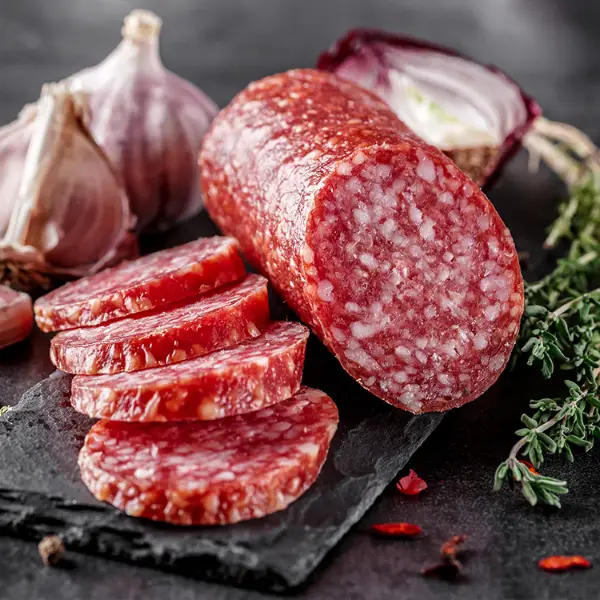 Brother & Sister Beef Hunter Salami offers a savory flavor, perfect for charcuterie boards. Brother & Sister Smoked Meats. European Food Distributors.