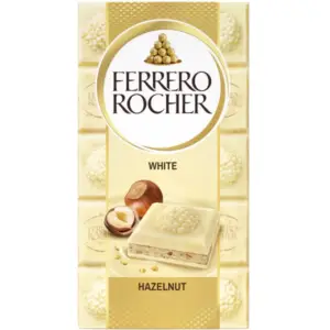 Ferrero Rocher White Hazelnut Chocolate 90g - Global Imports & Exports - Wholesale European Food Distributors