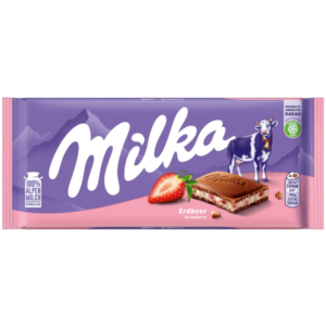 Milka Erdbeer Strawberry Chocolate 100g - Global Imports & Exports - Wholesale European Food Distributors