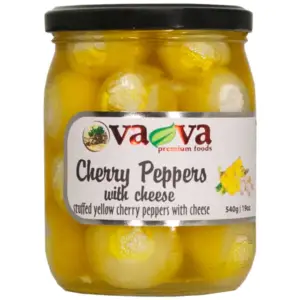 Vava Yellow Cherry Peppers w Cheese 540g - Global Imports & Exports - Wholesale European Food Distributors
