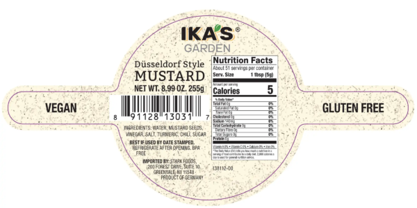 Ika's Garden Dusseldorf Style Mustard 255g - Nutrition Facts - Global Imports & Exports Distributors