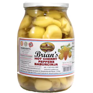 Brian's Cherry Peppers Hot Baburcinja 1kg - Global Imports & Exports - Wholesale European Food Distributors