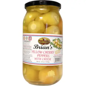 Brian's Yellow Cherry Peppers w Cheese 1kg - Global Imports & Exports - Wholesale European Food Distributors