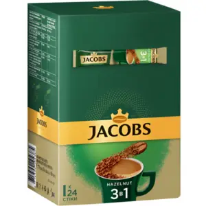 Jacobs Instant Coffee 3 in 1 Hazelnut 15g (10x24) - Global Imports & Exports - Wholesale European Food Distributors
